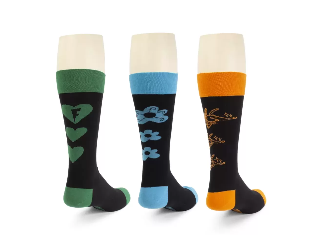 Fluevog Shoes Baz Vog Socks (3-Pack) | 3-Pack Graphic Sock^ Men's