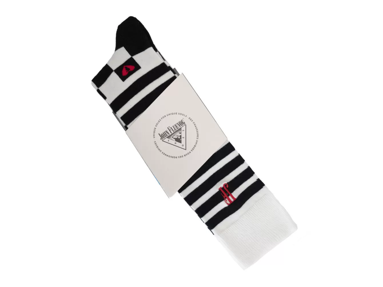 Fluevog Shoes Domino Vog Socks | Striped And Checkered Sock^ Accessories