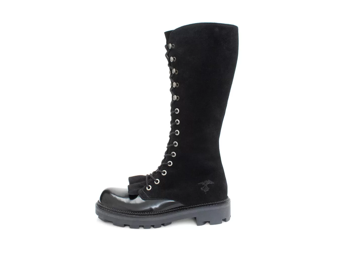 Fluevog Shoes Duffy | Tall Boot With Ruffled Tongue^ Women's