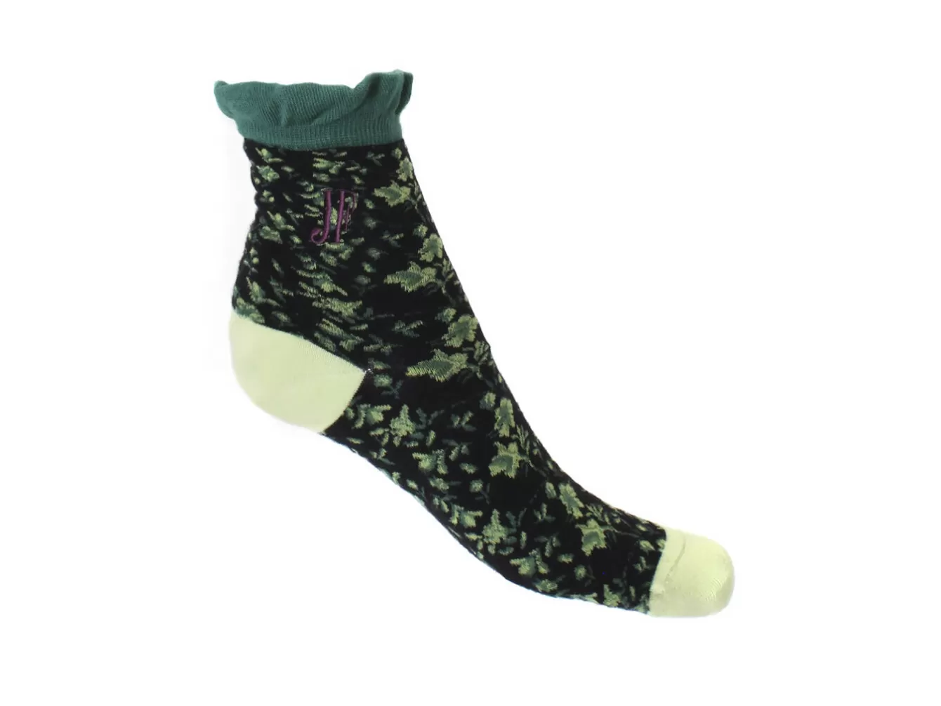 Fluevog Shoes Purrcy Vog Socks | Floral Ruffle Sock^ Accessories