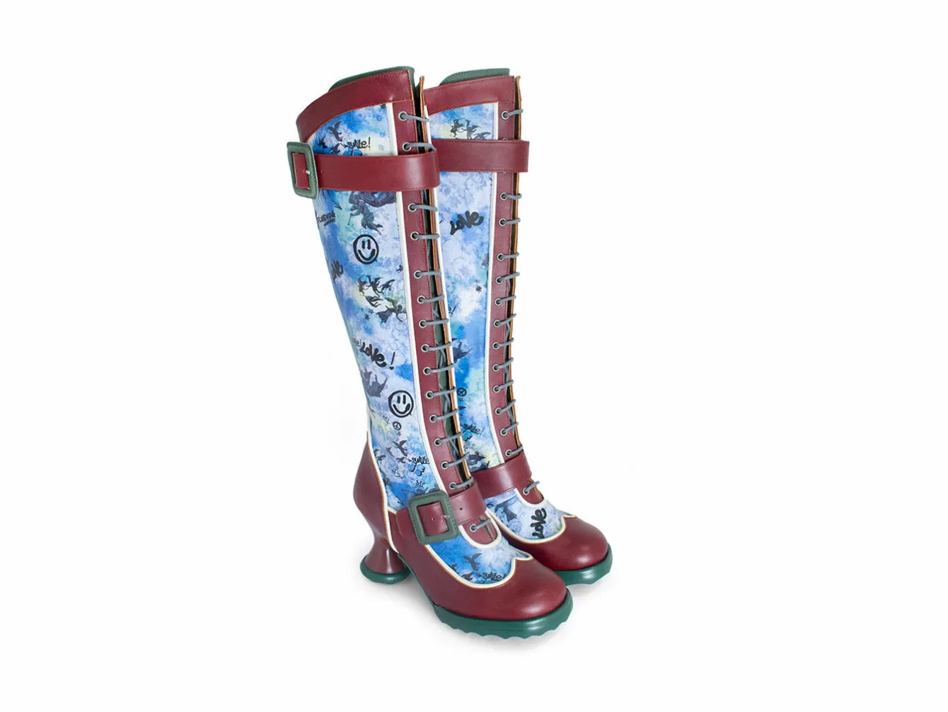 Fluevog Shoes Sugarcandy | Tall Buckle Boot With Zipper^ Women's
