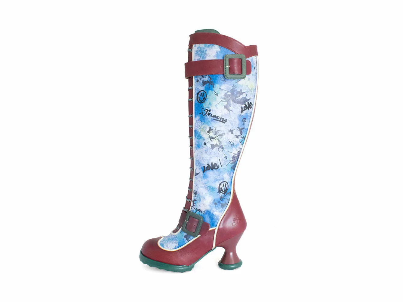 Fluevog Shoes Sugarcandy | Tall Buckle Boot With Zipper^ Women's