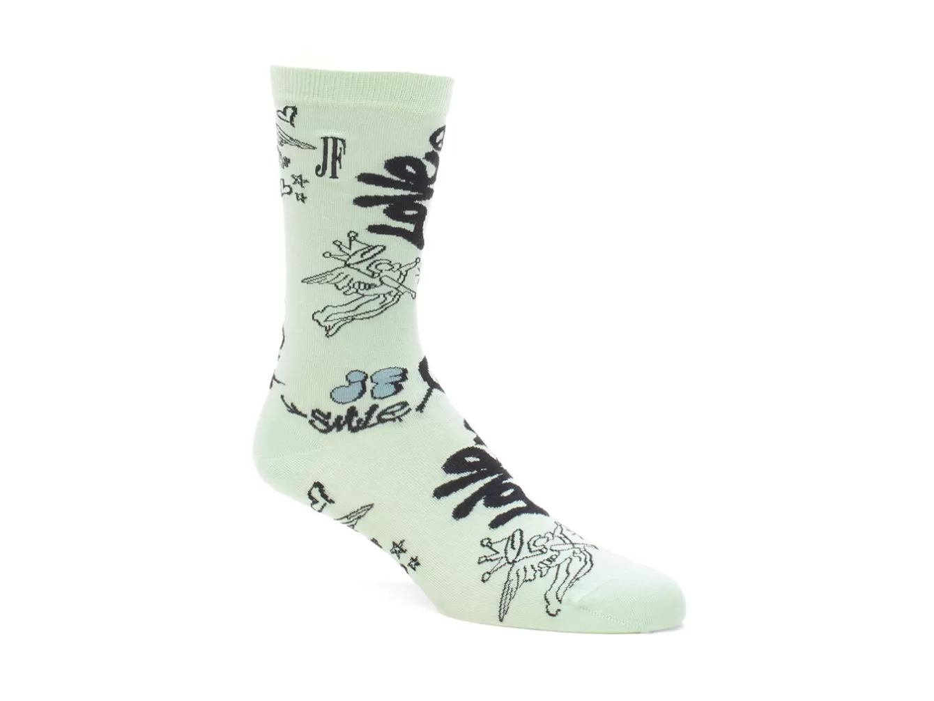 Fluevog Shoes Wolfie Vog Socks | Custom Graffiti Print Sock^ Accessories