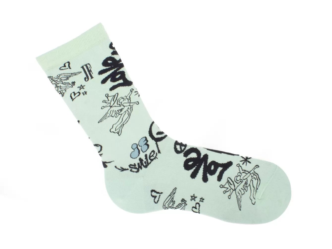 Fluevog Shoes Wolfie Vog Socks | Custom Graffiti Print Sock^ Women's